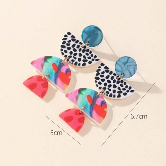 geo dangle earrings A582 - Picture 1 of 4